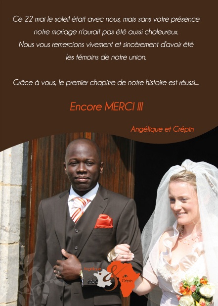 remerciement mariage franco-africain